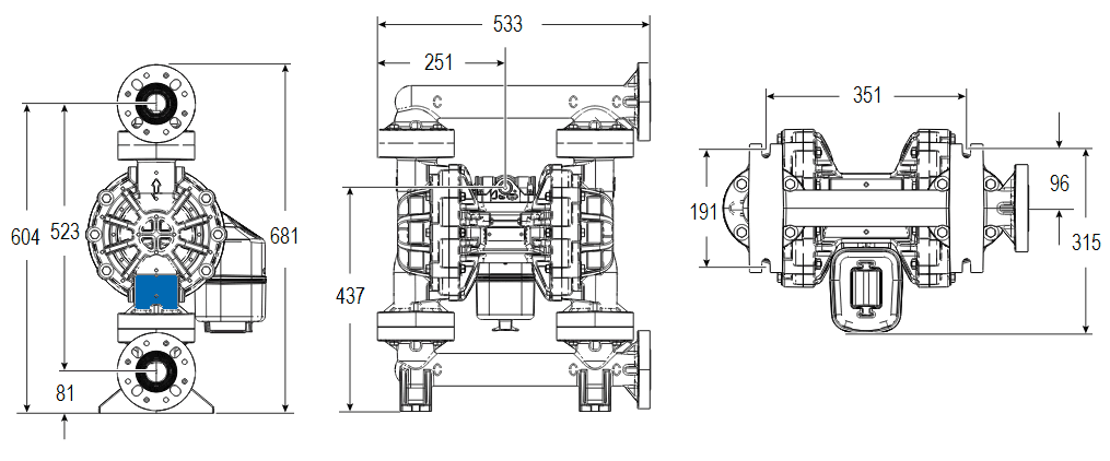 Габаритный чертеж насоса HUSKY 15120
