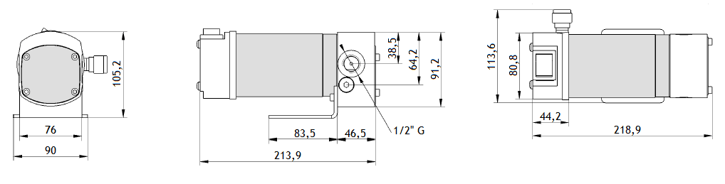 Габаритный чертеж насоса Viscomat DC 60/1 12 V