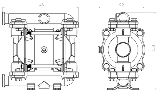 Габаритный чертеж насоса Seko AF 0018S