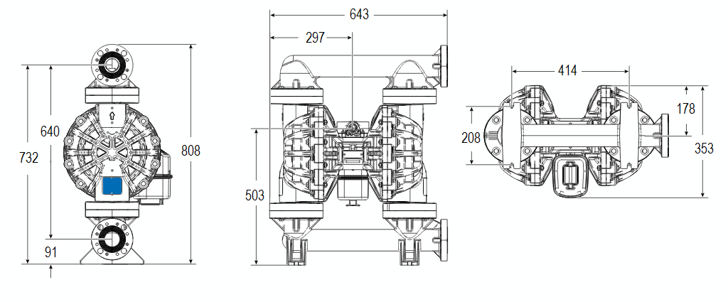Габаритный чертеж насоса HUSKY 2200