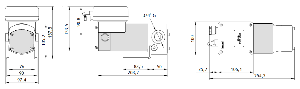 Габаритный чертеж насоса Viscomat DC 60/2 24 V